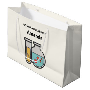 Grand Sac Cadeau Félicitations pour le tube et le bécher d'essai de