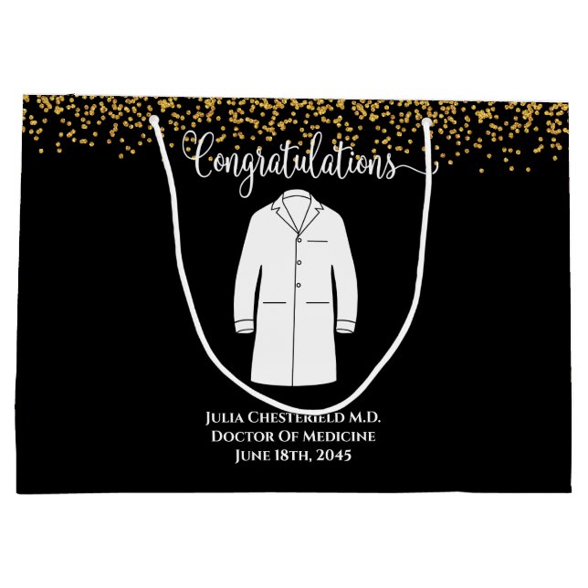 Grand Sac Cadeau Félicitations White Coat Physician Doctor (Dos)