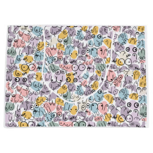 Grand Sac Cadeau femme au sein pastel