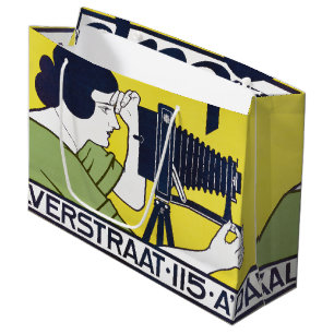 Grand Sac Cadeau Femme caméra, photographe, Van Caspel