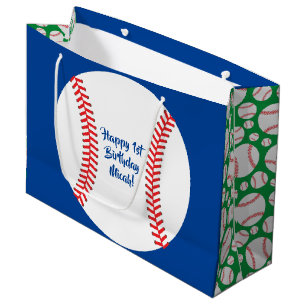 Grand Sac Cadeau Fête d'anniversaire de sports mignons de base-bal