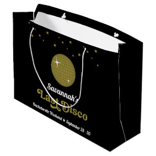 Grand Sac Cadeau Fête de Bachelorette Dernière Disco Rétro Groovy