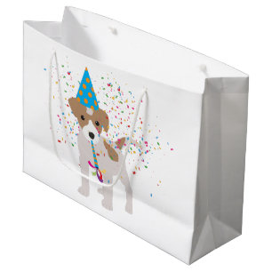 Grand Sac Cadeau Fête de chien - Animaux Chiot ayant une fête