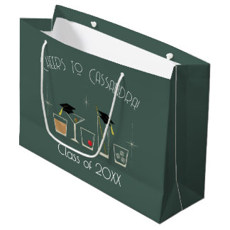 Grand Sac Cadeau Fête de fin d'études à chapeau et cocktail