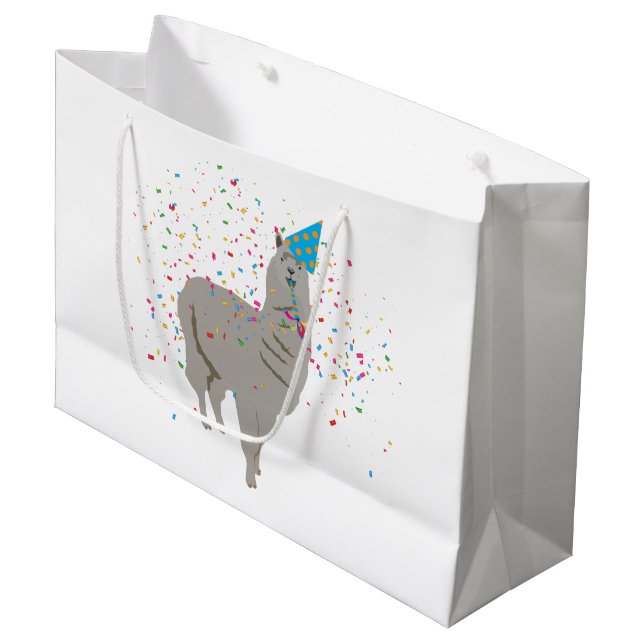 Grand Sac Cadeau Fête de la lama - Animaux ayant une fête (Devant Angle)