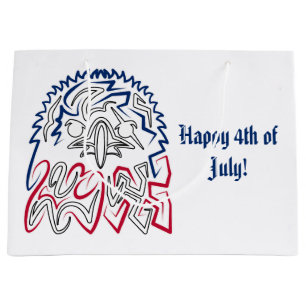 Grand Sac Cadeau Fête de l'Indépendance Aigle américain