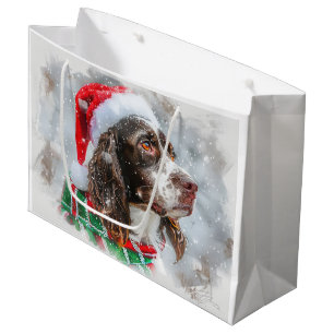 Grand Sac Cadeau Fête de Noël Springer Spaniel Dog