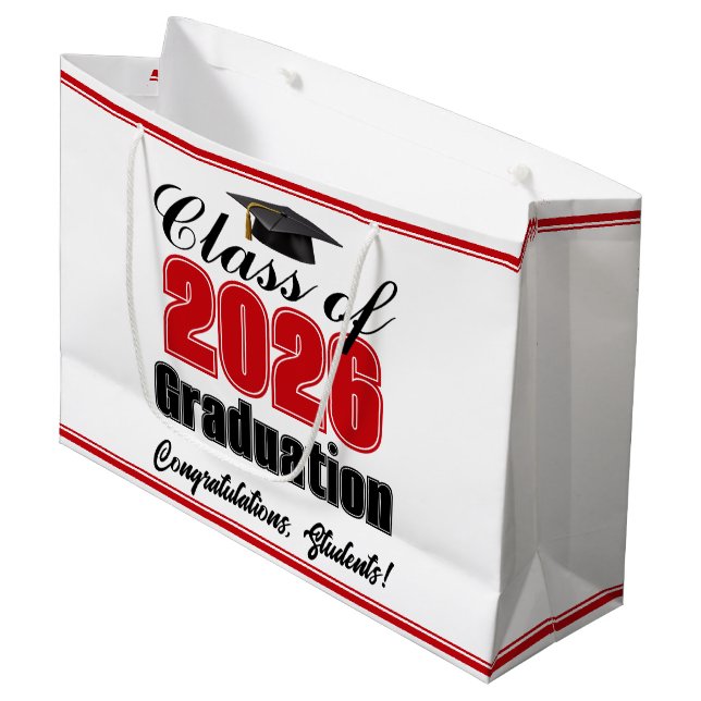 Grand Sac Cadeau Fête de remise des diplômes sur mesure de la promo (Devant Angle)