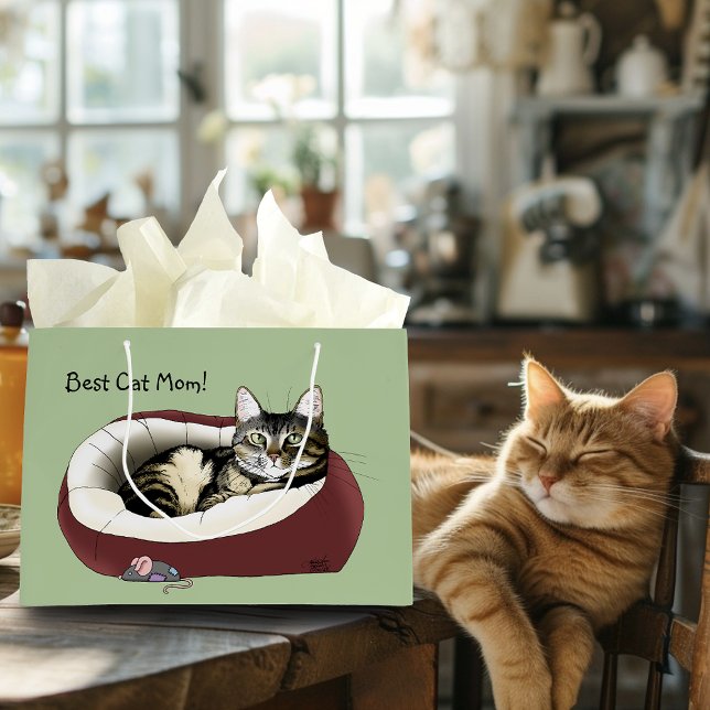 Grand Sac Cadeau Fête des mères de chat (Créateur téléchargé)