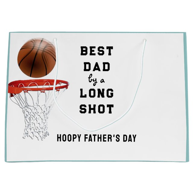Grand Sac Cadeau Fête des pères de basket papa (Devant)