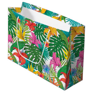 Grand Sac Cadeau Fête florale tropicale