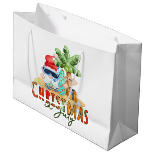Grand Sac Cadeau fête Noël juillet plage de gnome