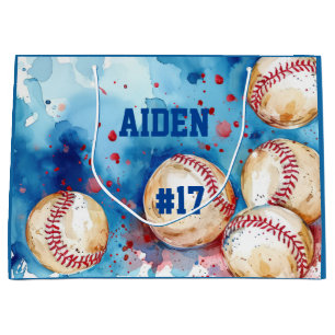 Grand Sac Cadeau Fête Thème Personnalisée Du Joueur De Baseball