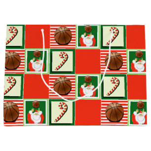 Grand Sac Cadeau Fêtes de Noël de basket-ball