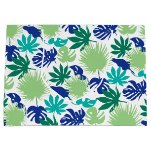 Grand Sac Cadeau Feuilles tropicaux