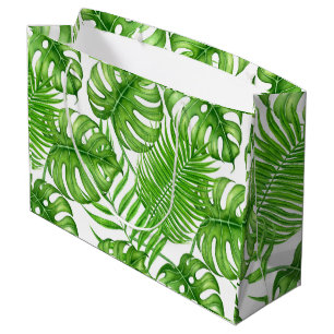 Grand Sac Cadeau Feuilles tropicaux