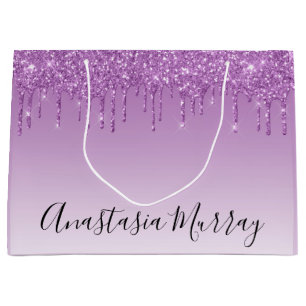 Grand Sac Cadeau Fille & Glam Purple Lilac Parties scintillant Driv