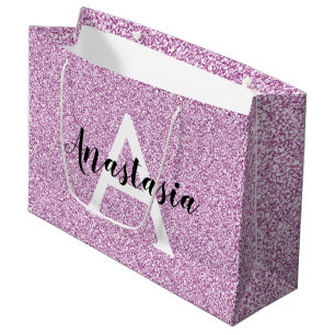 Grand Sac Cadeau Fille Glam Purple Parties scintillant Étincelles N