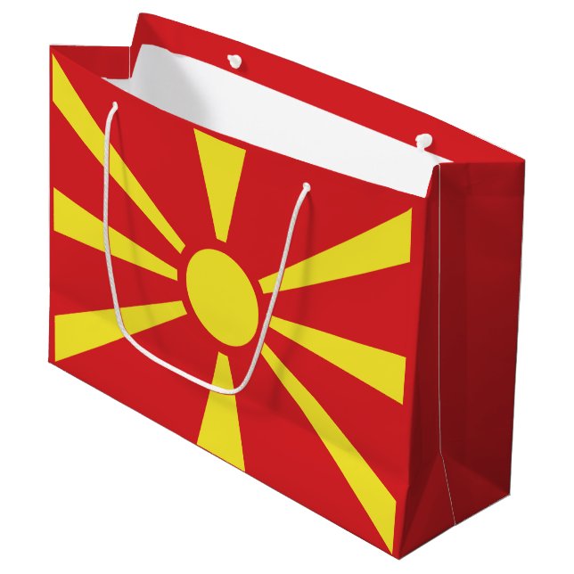 Grand Sac Cadeau Flag de Macedonia (Devant Angle)