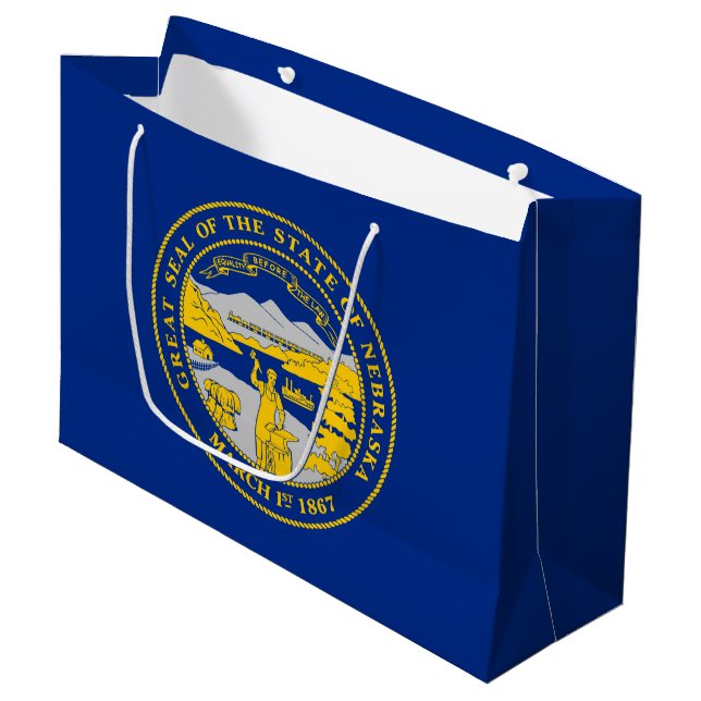 Grand Sac Cadeau Flag du Nebraska (Devant Angle)