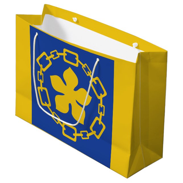 Grand Sac Cadeau Flag of Hamilton, Ontario Large Gift Bag (Devant Angle)