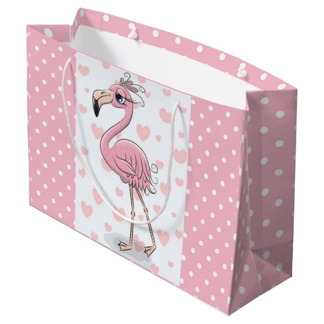 Grand Sac Cadeau Flamant rose Blue Eyed (Dos Angle)