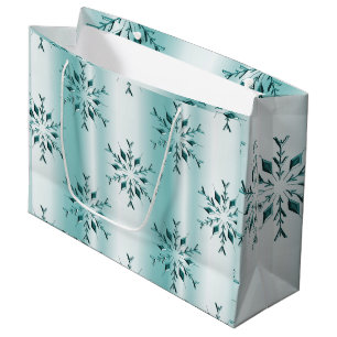 Grand Sac Cadeau Flèches turquoises de Noël