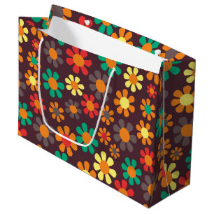 Grand Sac Cadeau Fleur de Hippy