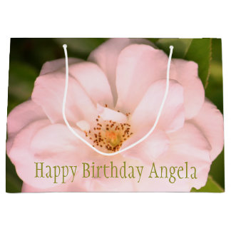 Grand Sac Cadeau Fleur rose complète