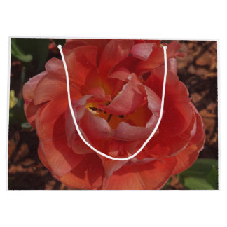 Grand Sac Cadeau fleur rouge