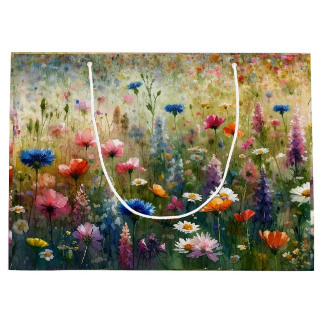 Grand sac cadeau fleur sauvage (Devant)