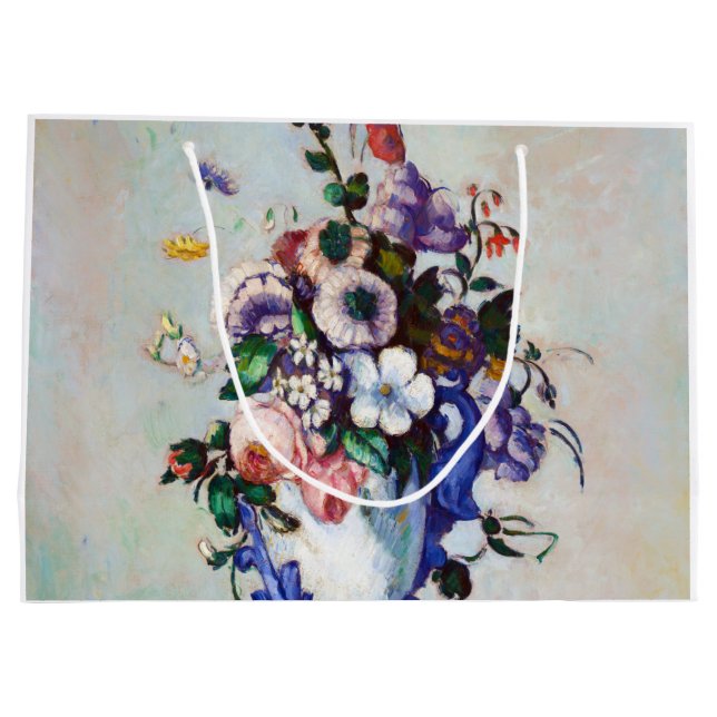 Grand Sac Cadeau Fleurs dans un Vase Rococo, Paul Cezanne (Dos)