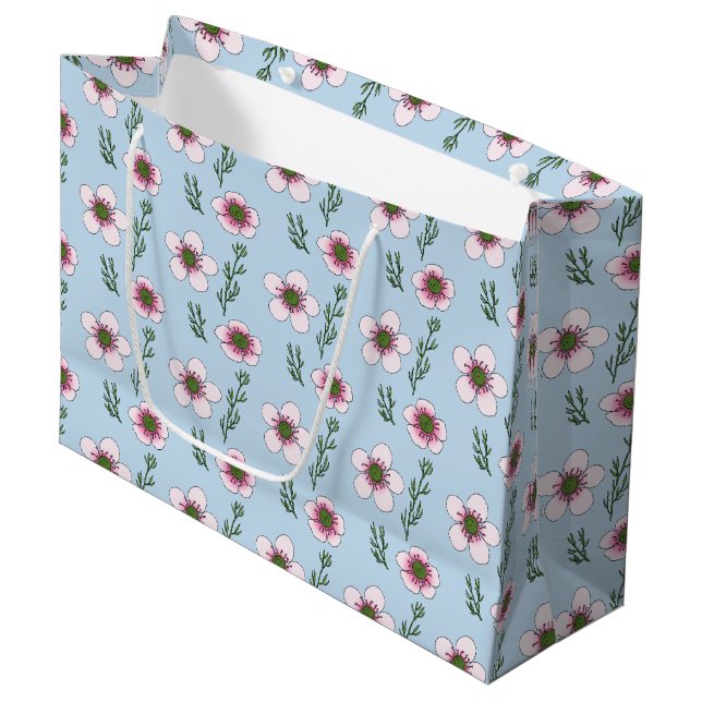 Grand Sac Cadeau Fleurs Manuka (Devant Angle)