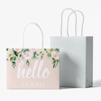 Fleurs Pastel Rose Moderne Bonjour Et Vous Nom
