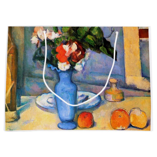 Grand Sac Cadeau Fleurs Vase Bleues, Paul Cezanne (Devant)