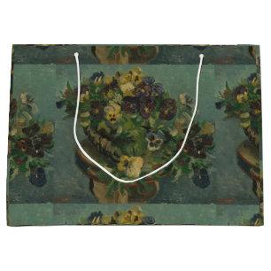 Grand Sac Cadeau Fleurs vintages Van Gogh Panier de Pansies