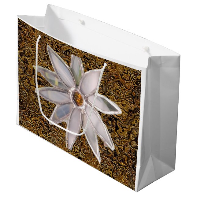Grand Sac Cadeau "Floral on Display" (Large) Gift Bag (Devant Angle)