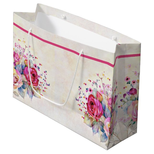 Grand Sac Cadeau Floral ressort (Devant Angle)