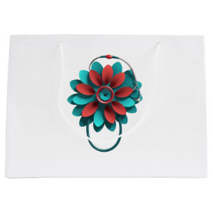Grand Sac Cadeau Floral Stethoscope Design – Unique Medical & Healt