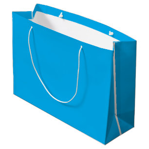 Grand Sac Cadeau Fond Bleu Cyan Uni