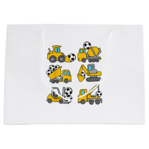Grand Sac Cadeau Football Ball Kids Football Construction Camions