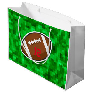 Grand Sac Cadeau Football Sports Custom Player nombre Green Field