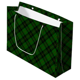 Grand Sac Cadeau Forbes tartan vert noir plaid