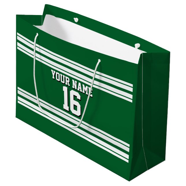 Grand Sac Cadeau Forest Green White Team (Devant Angle)