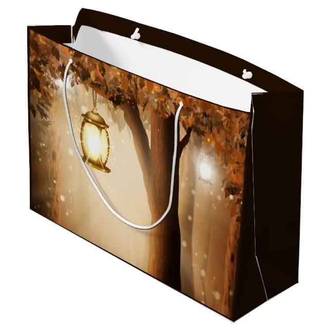 Grand Sac Cadeau Forêt magique avec lumières des fées (Dos Angle)