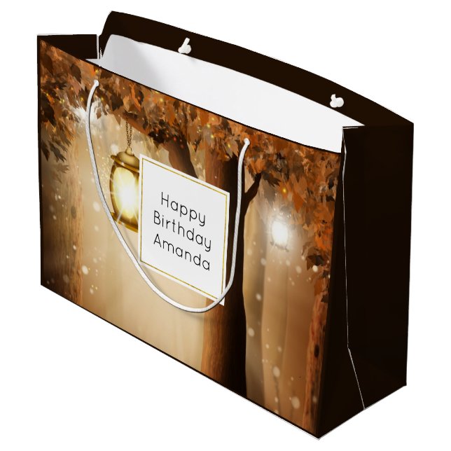 Grand Sac Cadeau Forêt magique avec lumières des fées Anniversaire (Dos Angle)