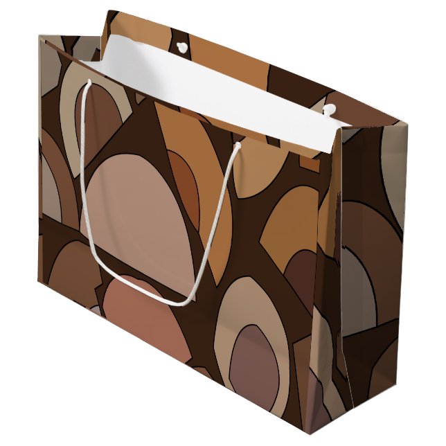 Grand Sac Cadeau Formes géométriques modernes du milieu du siècle (Devant Angle)