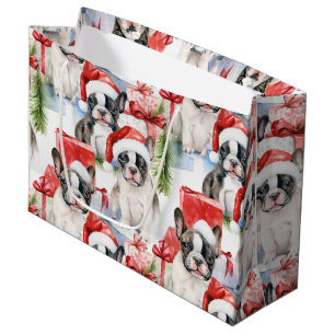 Grand Sac Cadeau Fréchie de Santa Hat Pups