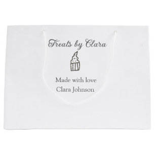 Grand Sac Cadeau friandises scintillantes argentées boulangerie fai