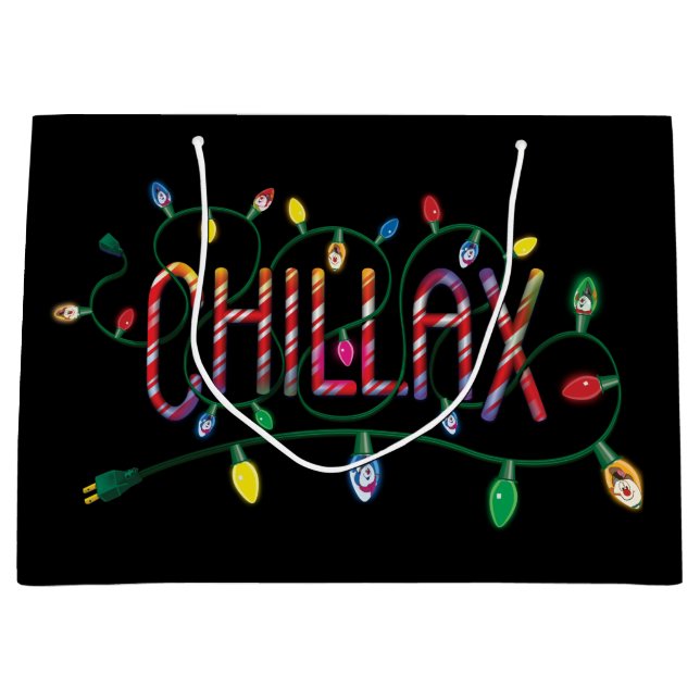 Grand Sac Cadeau Frosty the Snowman™ | Lumières de vacances "Chilla (Devant)